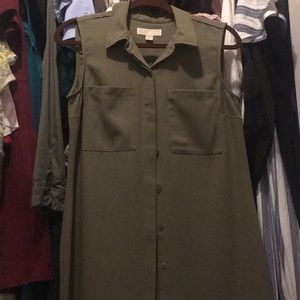 Army green Michael Kors shift dress